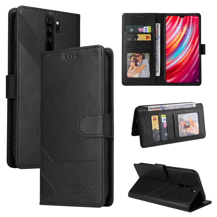 For Xiaomi Redmi Note 8 Pro GQUTROBE Skin Feel Magnetic Leather Phone Case