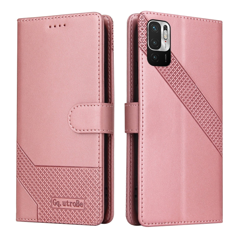 For Xiaomi Redmi Note 10 5G GQUTROBE Skin Feel Magnetic Leather Phone Case