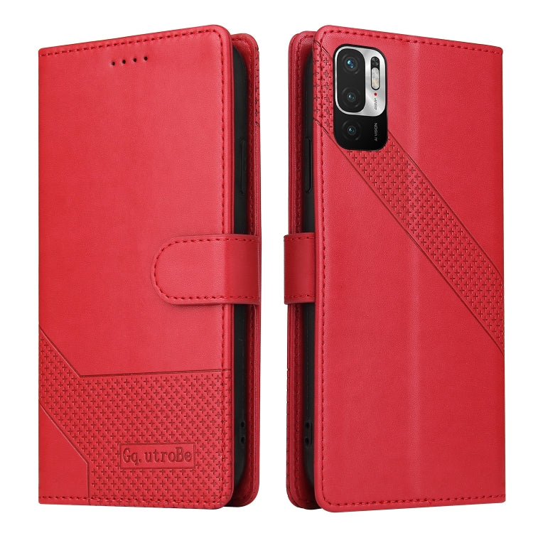 For Xiaomi Redmi Note 10 5G GQUTROBE Skin Feel Magnetic Leather Phone Case