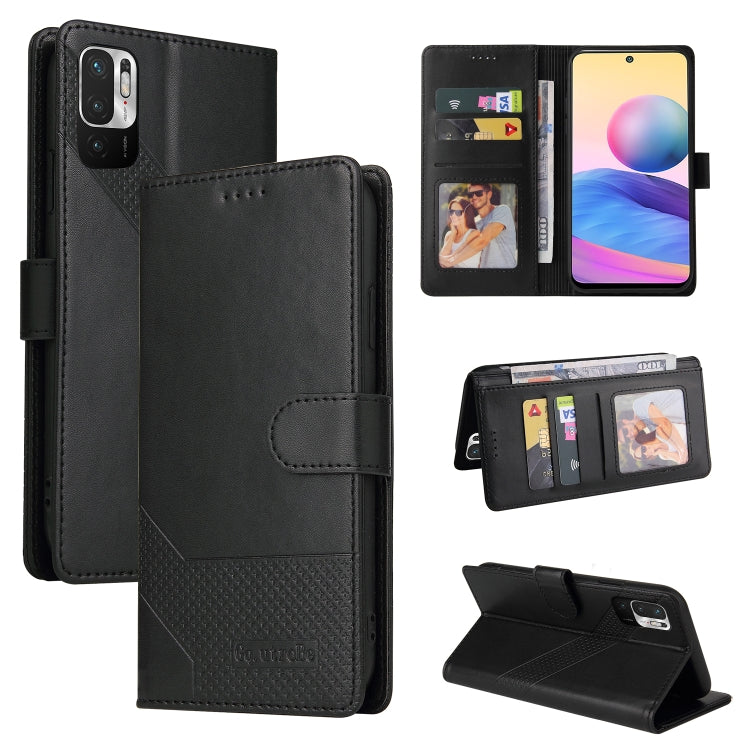For Xiaomi Redmi Note 10 5G GQUTROBE Skin Feel Magnetic Leather Phone Case