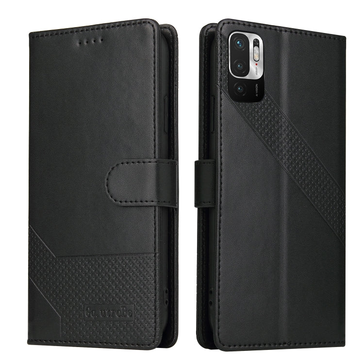 For Xiaomi Redmi Note 10 5G GQUTROBE Skin Feel Magnetic Leather Phone Case