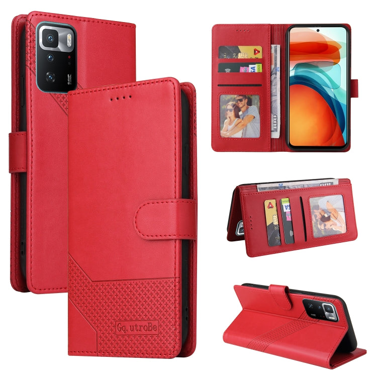 For Xiaomi Redmi Note 10 Pro GQUTROBE Skin Feel Magnetic Leather Phone Case