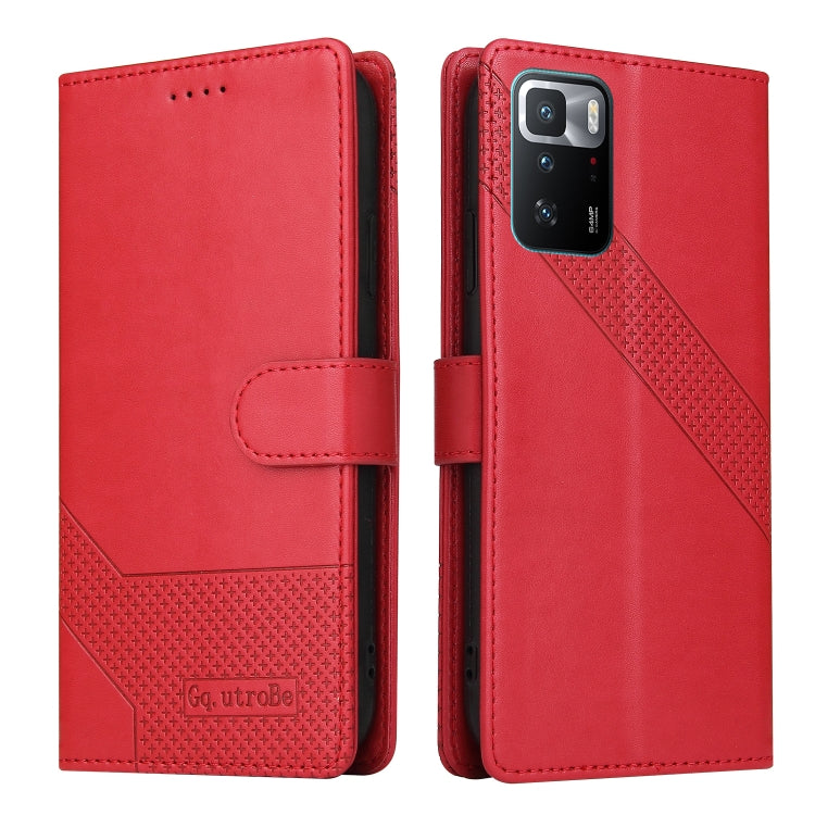 For Xiaomi Redmi Note 10 Pro GQUTROBE Skin Feel Magnetic Leather Phone Case