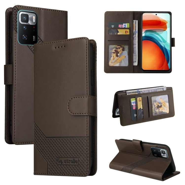 For Xiaomi Redmi Note 10 Pro GQUTROBE Skin Feel Magnetic Leather Phone Case