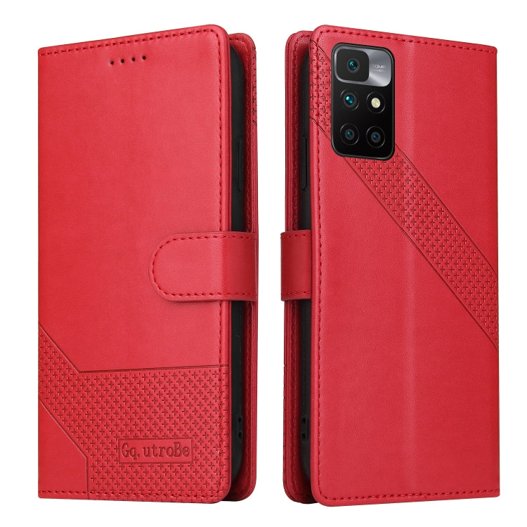 For Xiaomi Redmi 10 GQUTROBE Skin Feel Magnetic Leather Phone Case