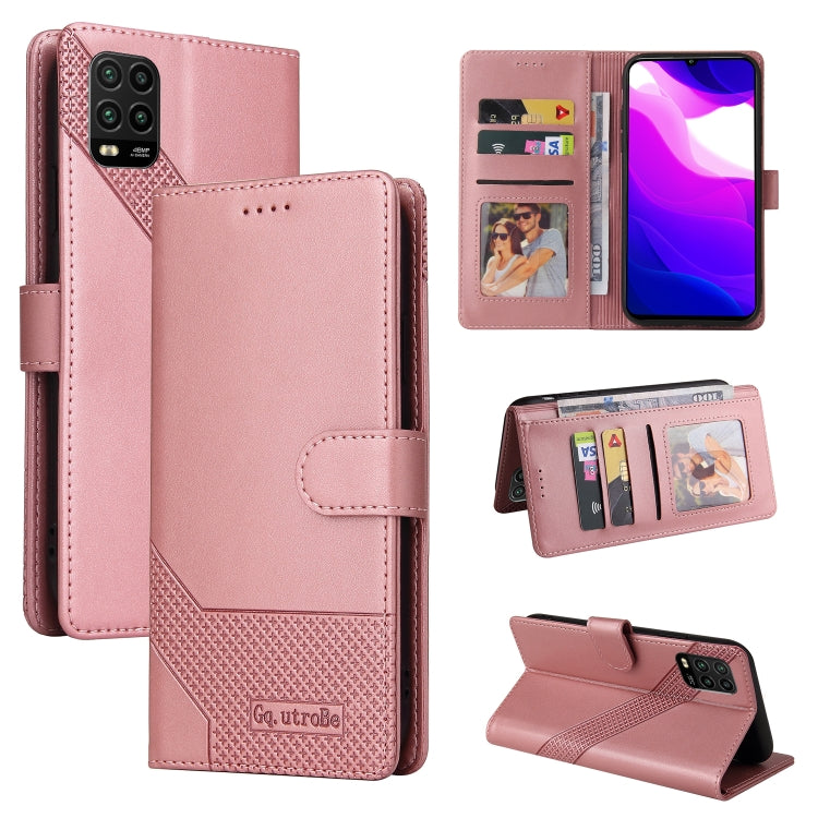 For Xiaomi Mi 10 Lite GQUTROBE Skin Feel Magnetic Leather Phone Case