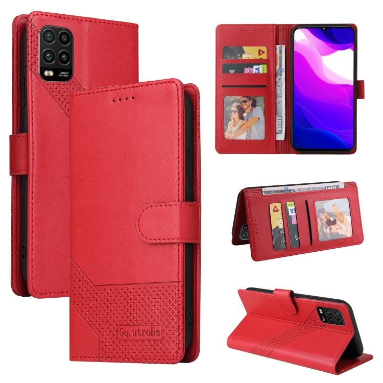 For Xiaomi Mi 10 Lite GQUTROBE Skin Feel Magnetic Leather Phone Case