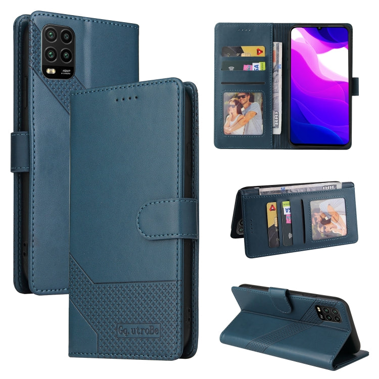 For Xiaomi Mi 10 Lite GQUTROBE Skin Feel Magnetic Leather Phone Case