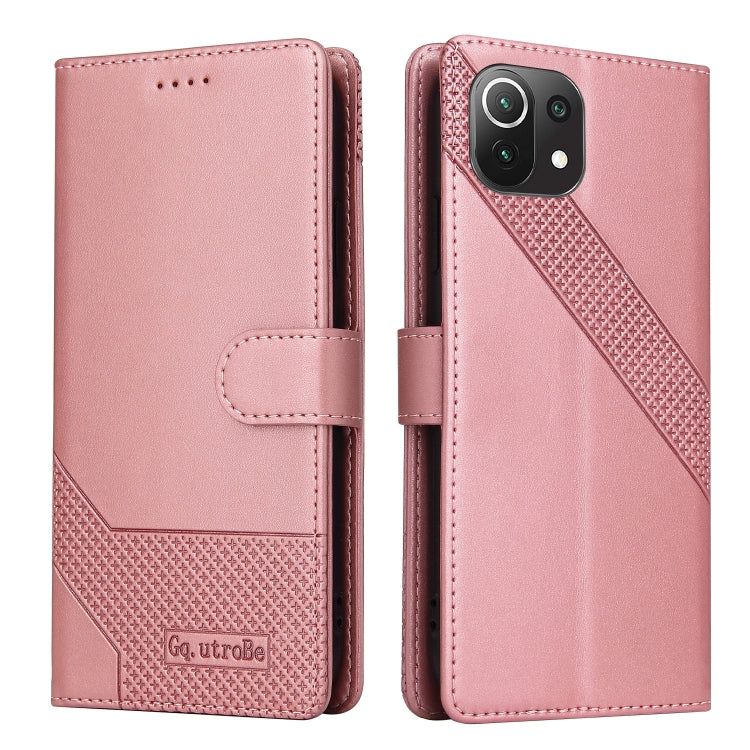 For Xiaomi Mi 11 Lite GQUTROBE Skin Feel Magnetic Leather Phone Case