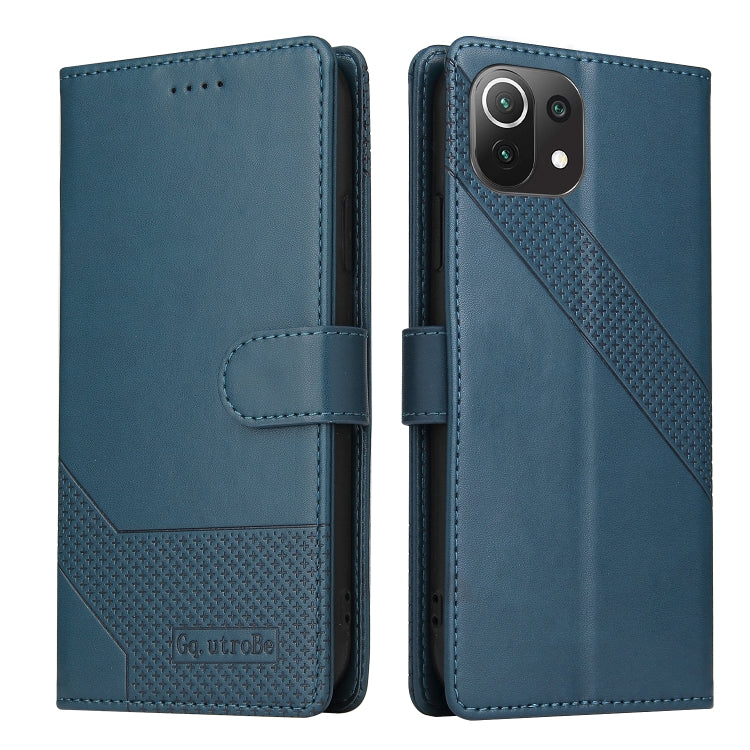For Xiaomi Mi 11 Lite GQUTROBE Skin Feel Magnetic Leather Phone Case
