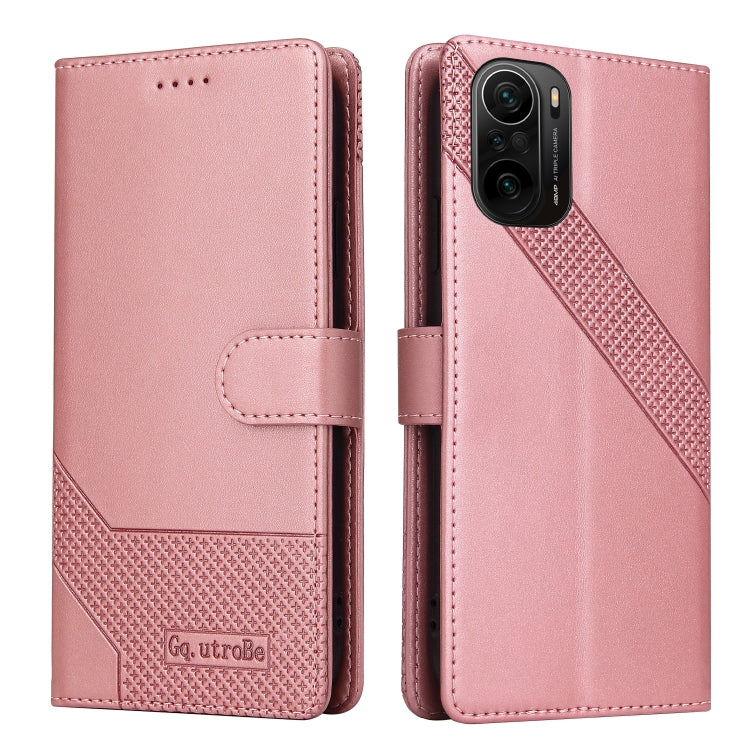For Xiaomi Poco F3 GQUTROBE Skin Feel Magnetic Leather Phone Case