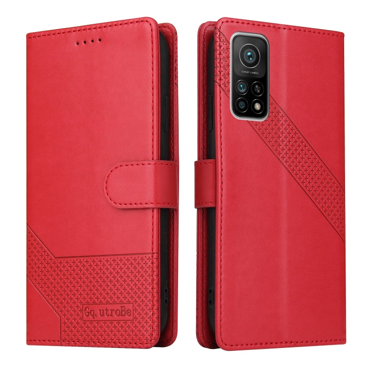 For Xiaomi Mi 10T Pro GQUTROBE Skin Feel Magnetic Leather Phone Case