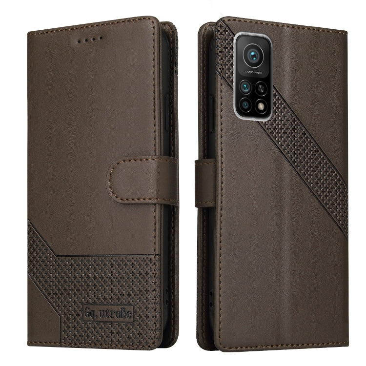 For Xiaomi Mi 10T Pro GQUTROBE Skin Feel Magnetic Leather Phone Case