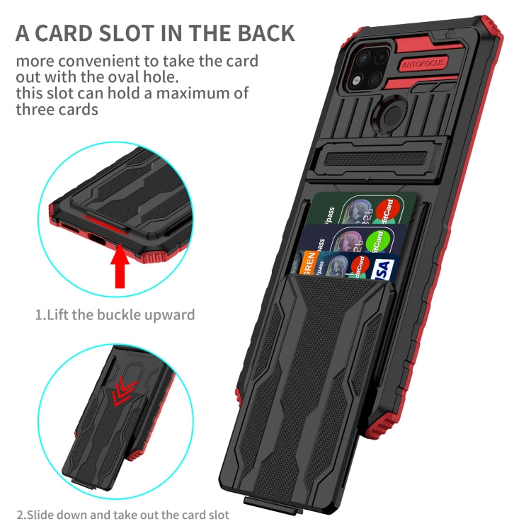 For Xiaomi Redmi 10A Kickstand Armor Card Wallet Phone Case