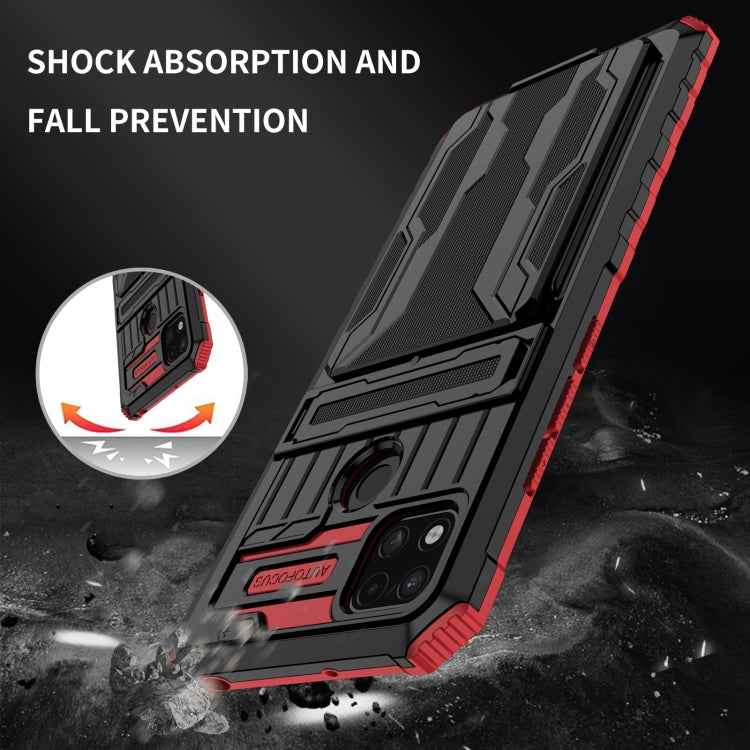 For Xiaomi Redmi 10A Kickstand Armor Card Wallet Phone Case