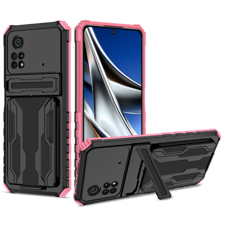 For Xiaomi Poco X4 Pro 5G Kickstand Armor Card Wallet Phone Case
