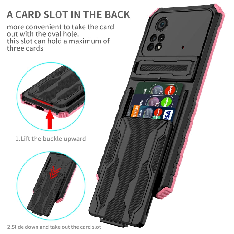 For Xiaomi Poco X4 Pro 5G Kickstand Armor Card Wallet Phone Case