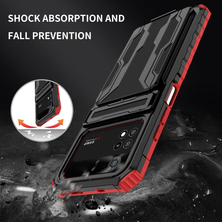 For Xiaomi Poco M4 Pro 4G Kickstand Armor Card Wallet Phone Case