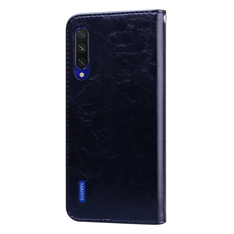 For Xiaomi Mi A3 Business Style Oil Wax Texture Horizontal Flip Leather Case, with Holder & Card Slots & Wallet