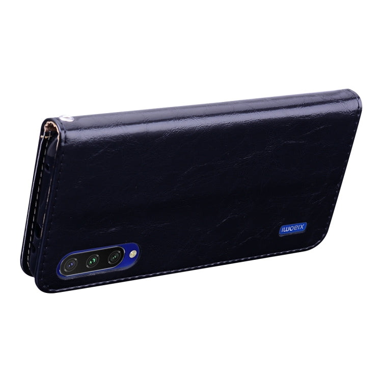 For Xiaomi Mi A3 Business Style Oil Wax Texture Horizontal Flip Leather Case, with Holder & Card Slots & Wallet