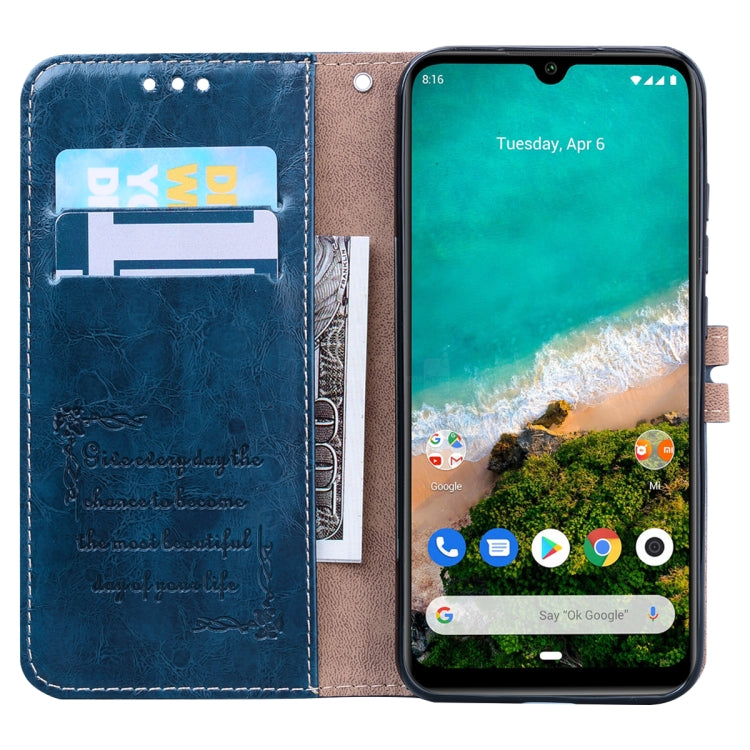 For Xiaomi Mi A3 Business Style Oil Wax Texture Horizontal Flip Leather Case, with Holder & Card Slots & Wallet