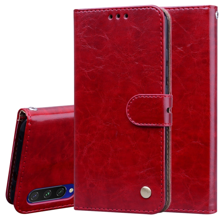For Xiaomi Mi A3 Business Style Oil Wax Texture Horizontal Flip Leather Case, with Holder & Card Slots & Wallet
