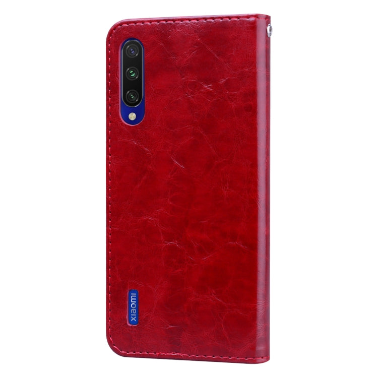 For Xiaomi Mi A3 Business Style Oil Wax Texture Horizontal Flip Leather Case, with Holder & Card Slots & Wallet