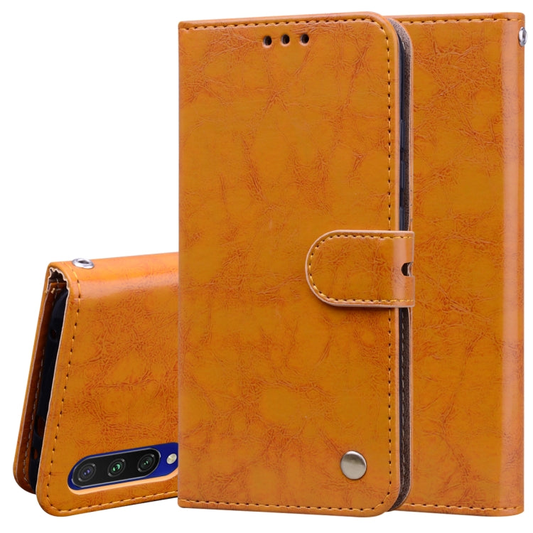 For Xiaomi Mi A3 Business Style Oil Wax Texture Horizontal Flip Leather Case, with Holder & Card Slots & Wallet