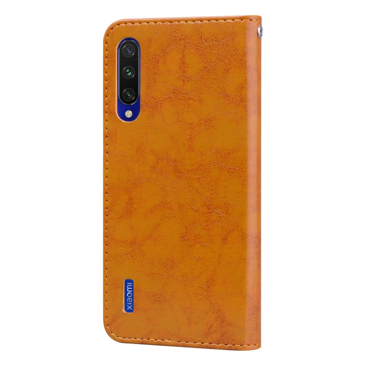 For Xiaomi Mi A3 Business Style Oil Wax Texture Horizontal Flip Leather Case, with Holder & Card Slots & Wallet