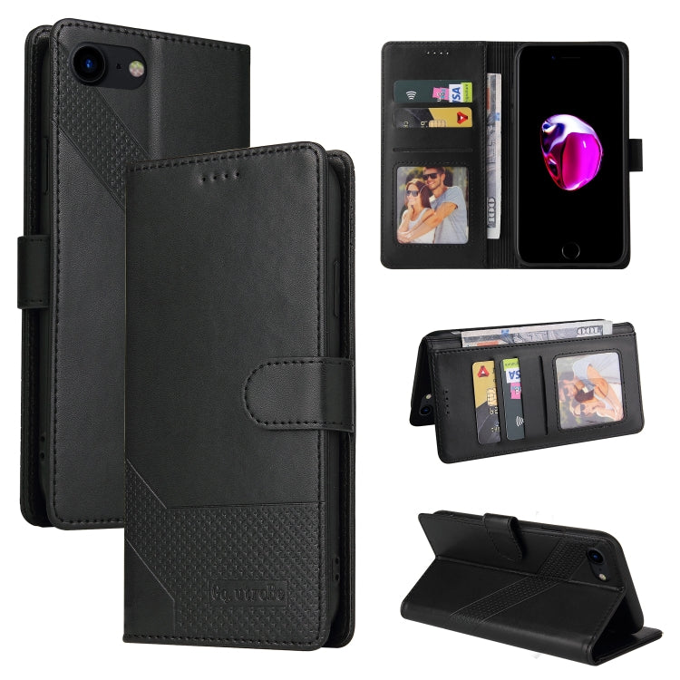 For iPhone SE 2022 / SE 2020 / 8 / 7 GQUTROBE Skin Feel Magnetic Leather Phone Case