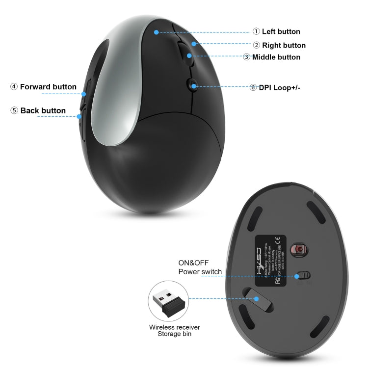 X10 2.4G Wireless Rechargeable Vertical Ergonomic Gaming Mouse