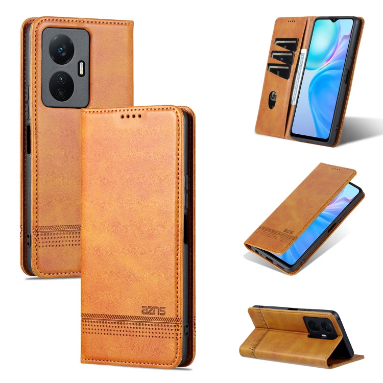 For vivo Y77e/Y77 5G Global AZNS Magnetic Calf Texture Leather Phone Case