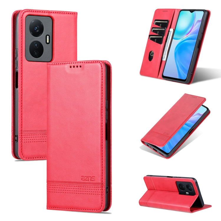 For vivo Y77e/Y77 5G Global AZNS Magnetic Calf Texture Leather Phone Case