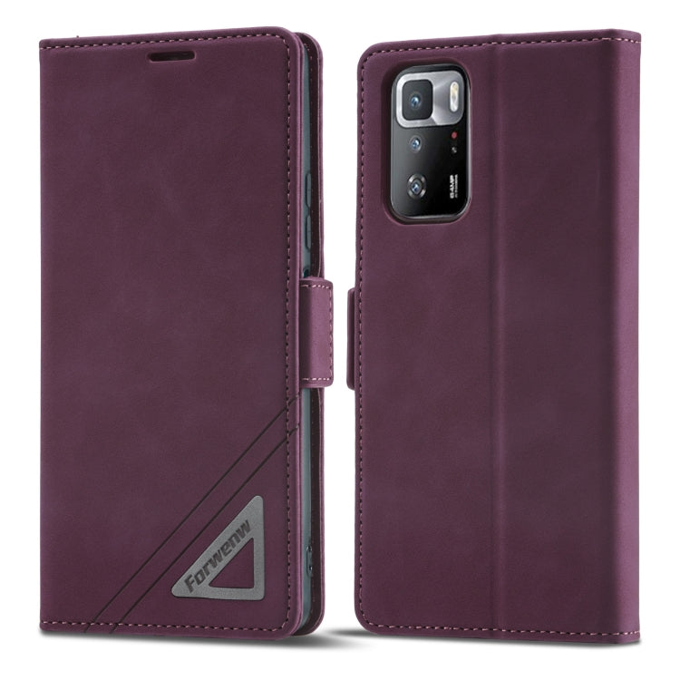 For Xiaomi Redmi Note 10 Pro / Note 10 Pro Max Forwenw Dual-side Buckle Leather Phone Case