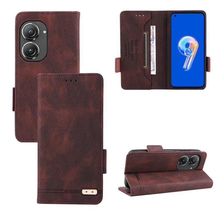For Asus Zenfone 9 Magnetic Clasp Flip Leather Phone Case