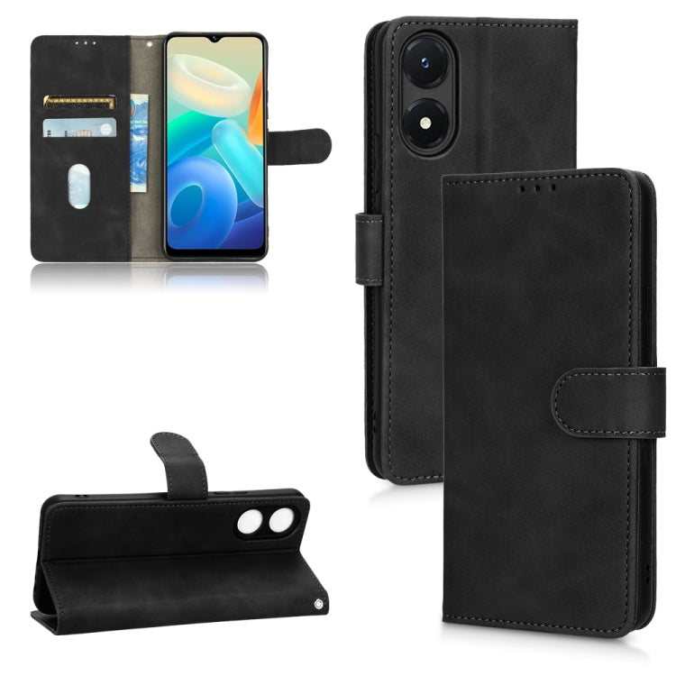 For vivo Y02s Skin Feel Magnetic Flip Leather Phone Case