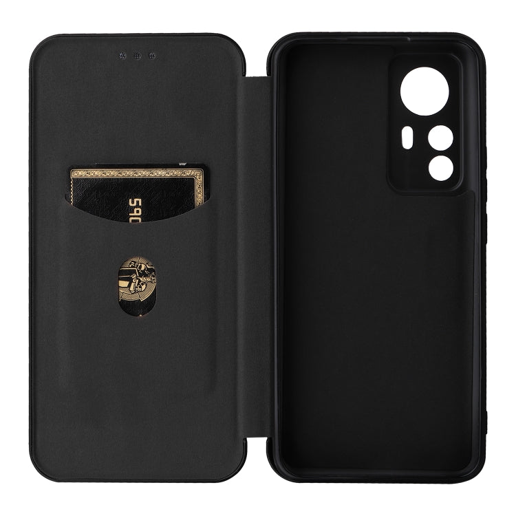 For Xiaomi 12T / 12T Pro / Redmi K50 Ultra Carbon Fiber Texture Flip Leather Phone Case