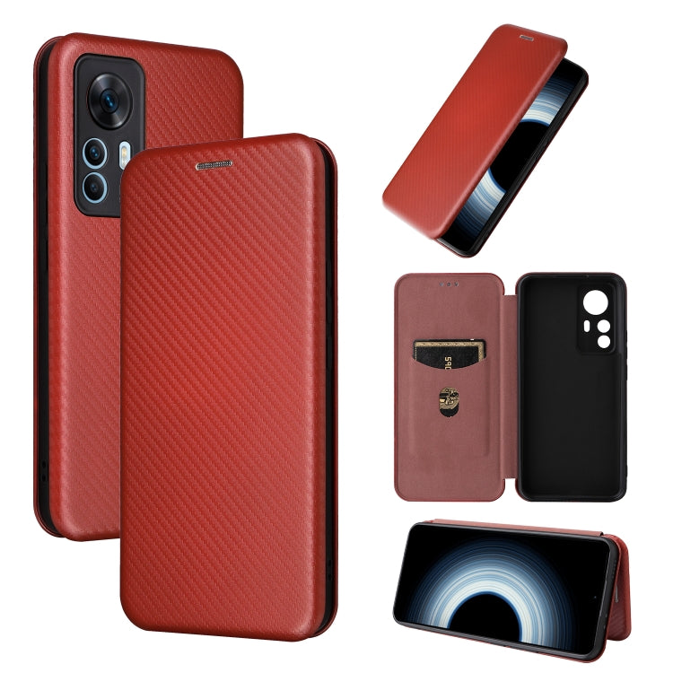 For Xiaomi 12T / 12T Pro / Redmi K50 Ultra Carbon Fiber Texture Flip Leather Phone Case