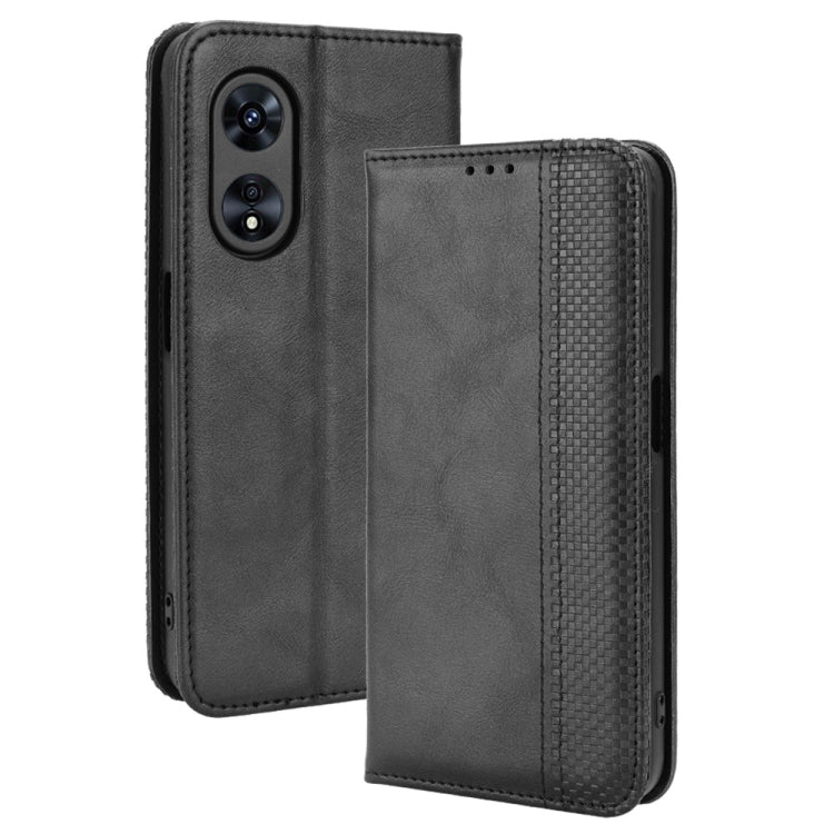 For OPPO A97 5G Magnetic Buckle Retro Texture Leather Phone Case