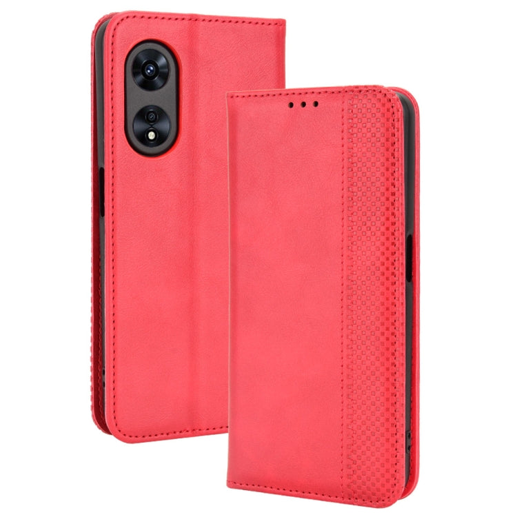 For OPPO A97 5G Magnetic Buckle Retro Texture Leather Phone Case