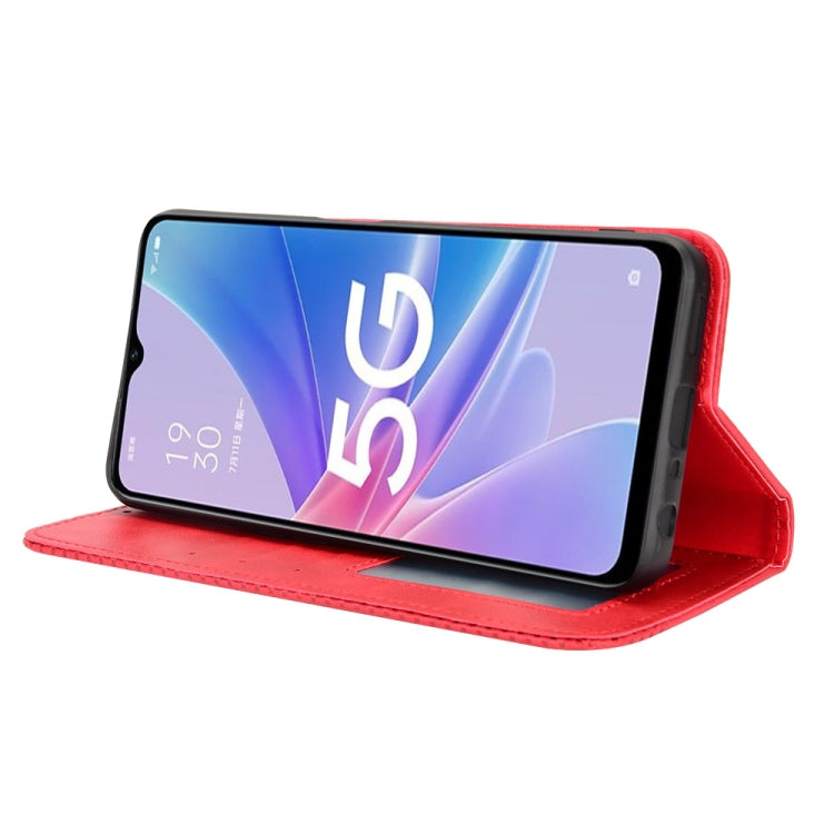 For OPPO A97 5G Magnetic Buckle Retro Texture Leather Phone Case