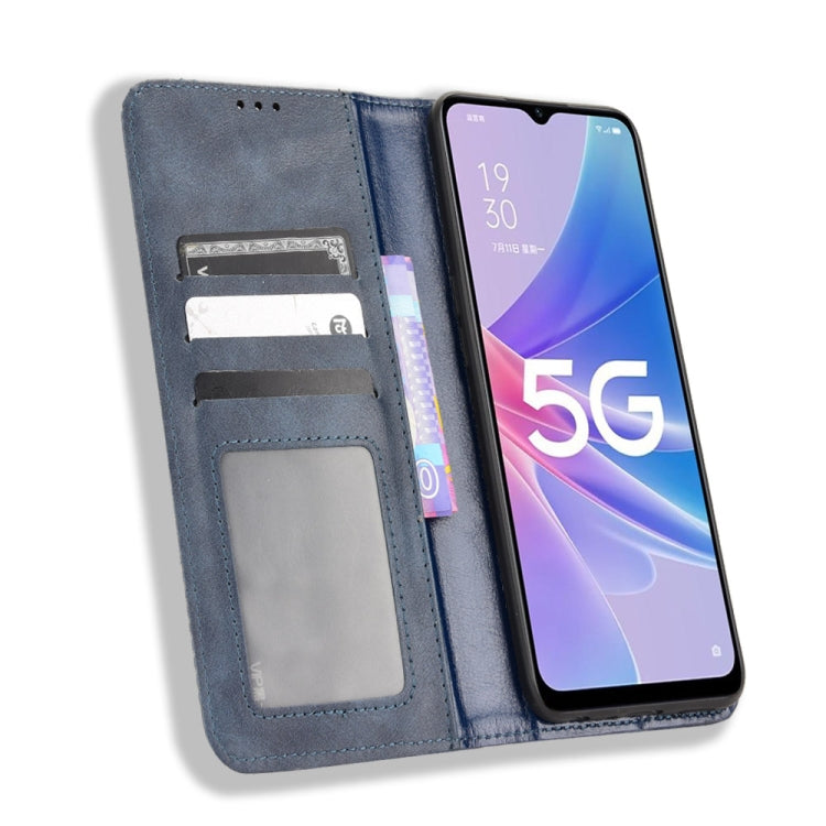 For OPPO A97 5G Magnetic Buckle Retro Texture Leather Phone Case