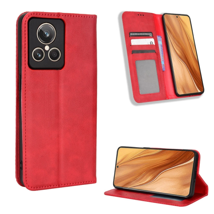 For Realme GT2 Explorer Master Magnetic Buckle Retro Texture Leather Phone Case