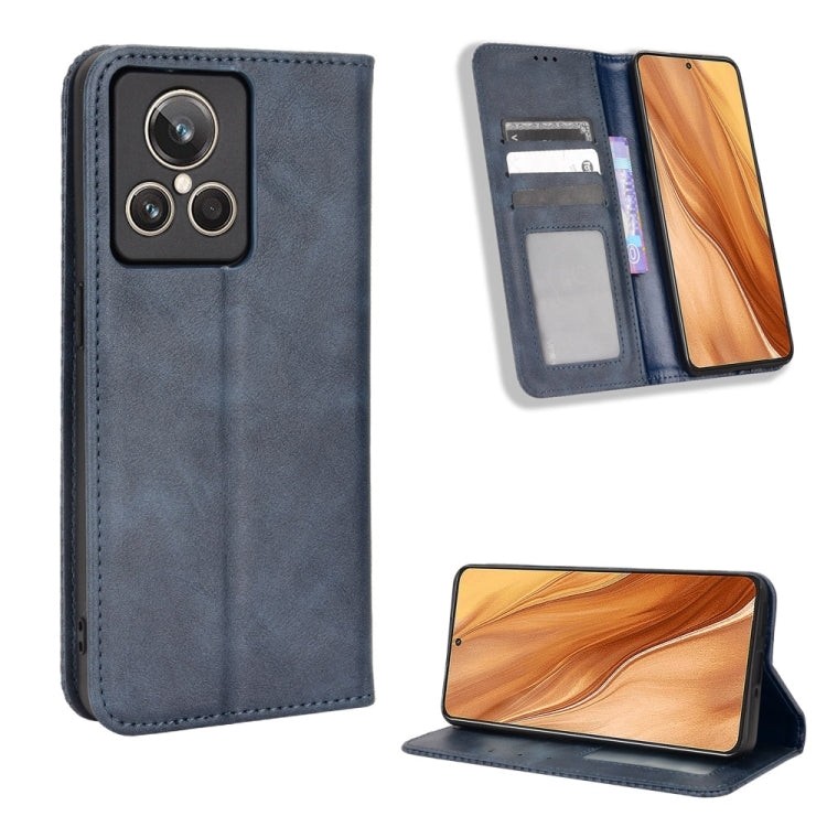 For Realme GT2 Explorer Master Magnetic Buckle Retro Texture Leather Phone Case