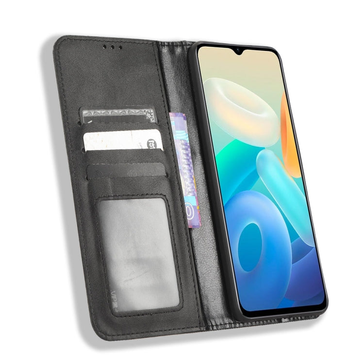 For vivo Y77 5G Magnetic Buckle Retro Texture Leather Phone Case