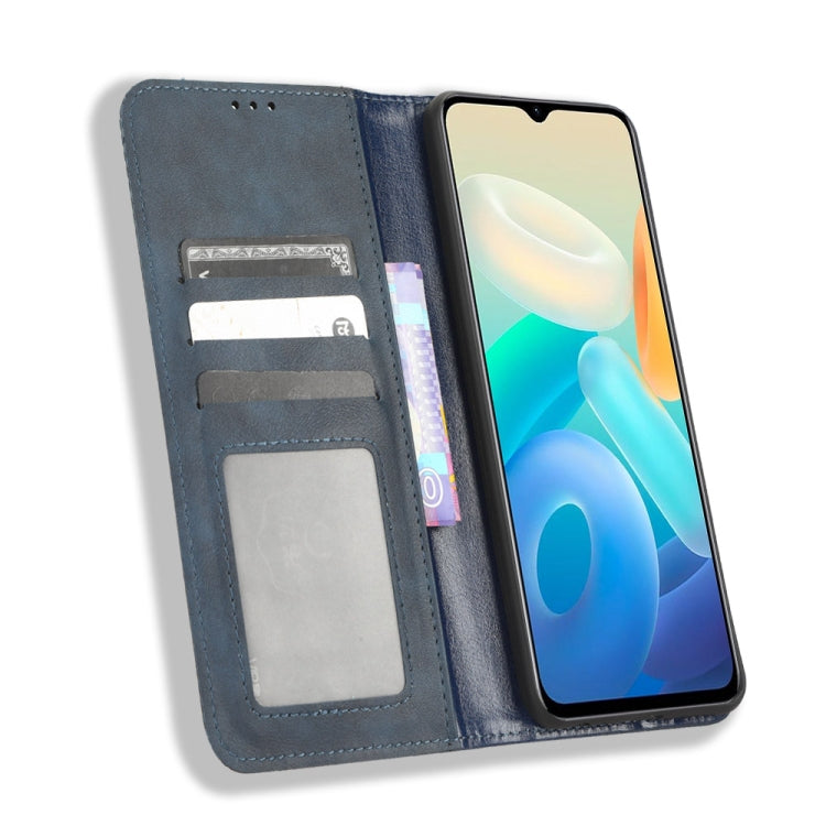 For vivo Y77 5G Magnetic Buckle Retro Texture Leather Phone Case