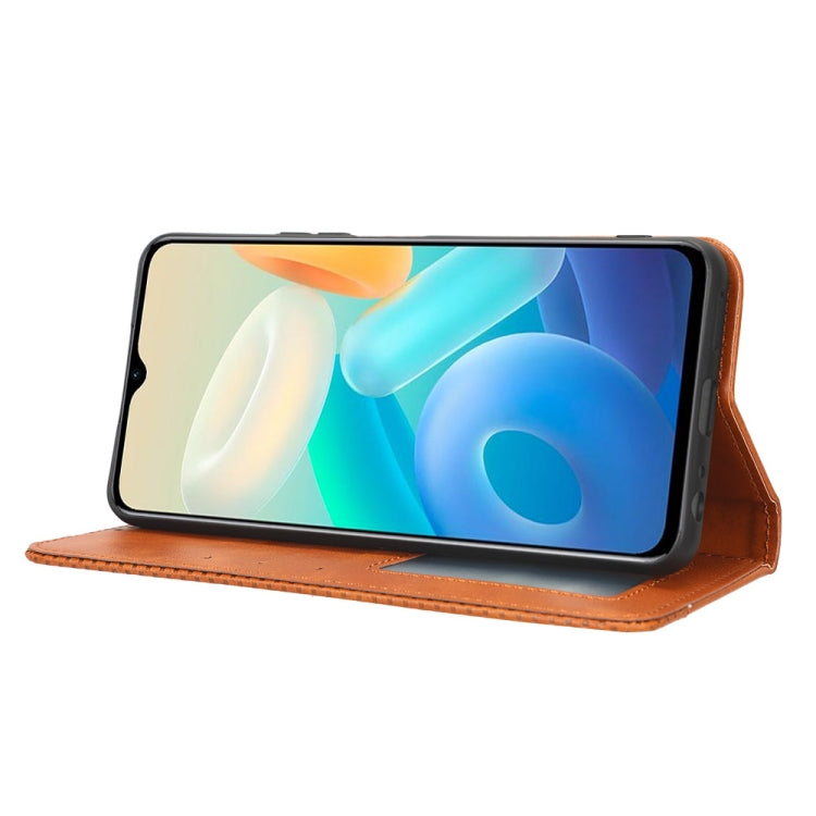 For vivo Y77 5G Magnetic Buckle Retro Texture Leather Phone Case