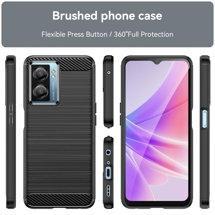 For OPPO A57S Carbon Fiber Brushed Texture TPU Case