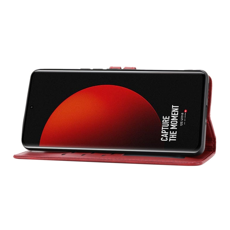 For Xiaomi 12S Ultra Embossed Happy Cat Pattern Flip Leather Phone Case