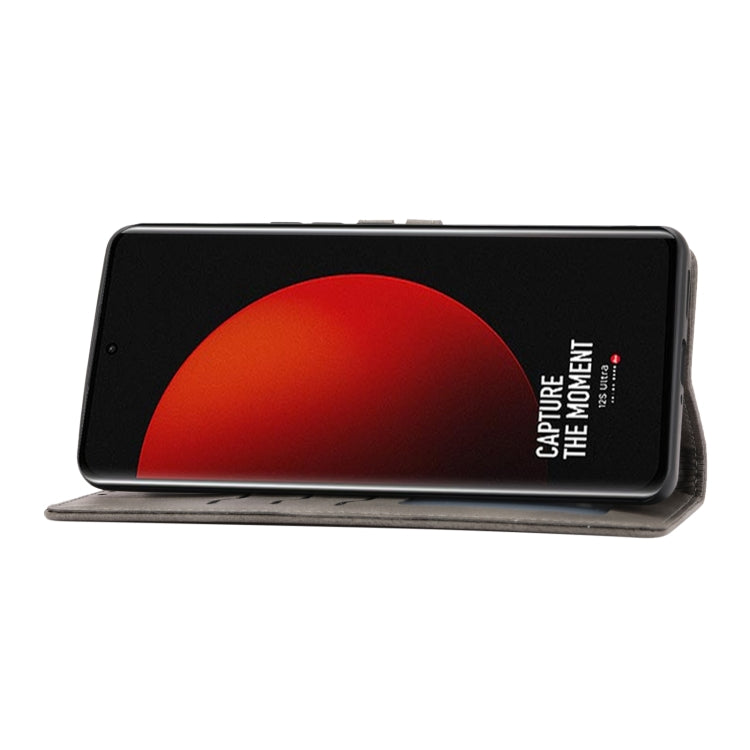 For Xiaomi 12S Ultra Embossed Happy Cat Pattern Flip Leather Phone Case